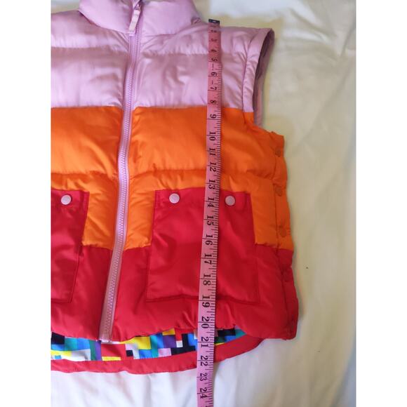 LEGO Target Collaboration Colorblock Puffer Vest Women's M Pink Orange Red - Picture 12 of 12